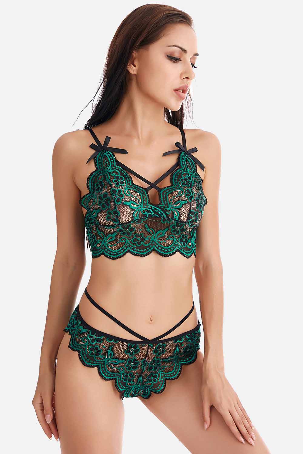 When You Love Somebody Lace Bra And Panty Set - Dressfeel