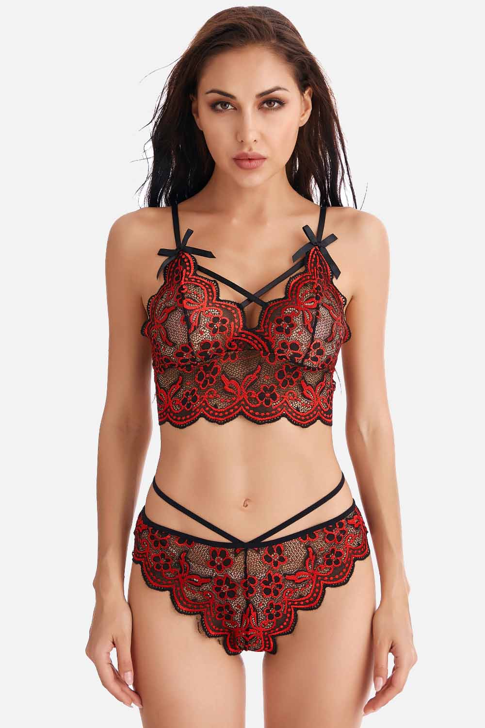 When You Love Somebody Lace Bra And Panty Set - Dressfeel