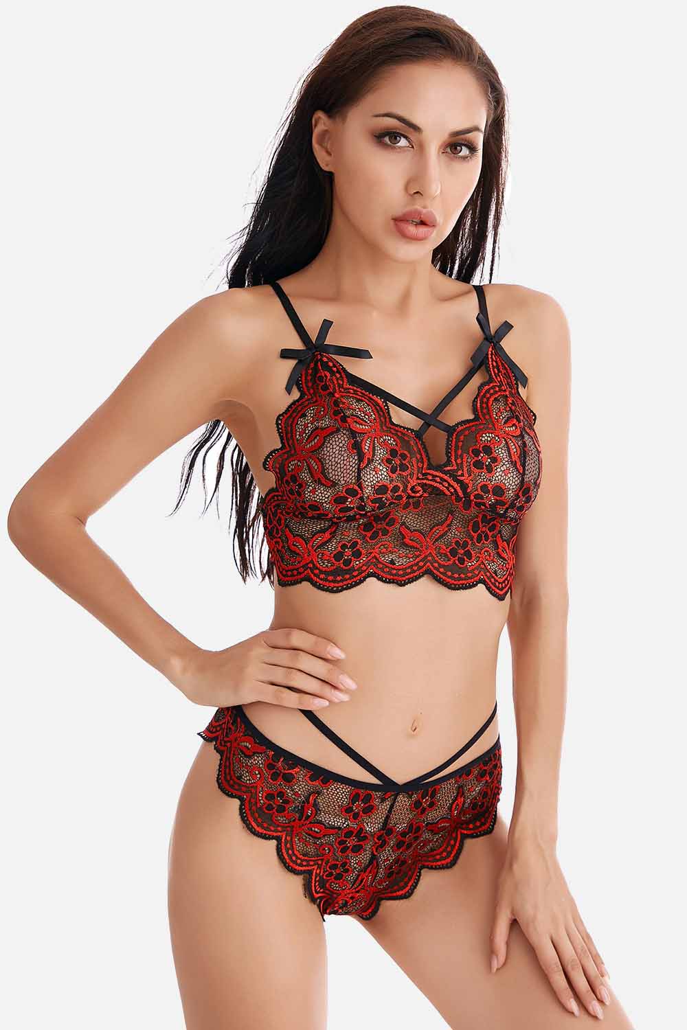 When You Love Somebody Lace Bra And Panty Set - Dressfeel