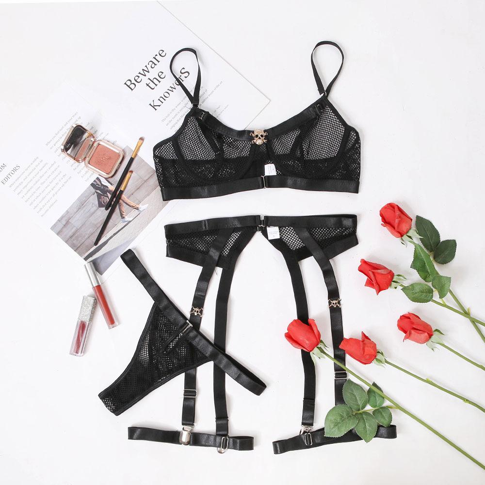 Lace 3 pieces lingerie set