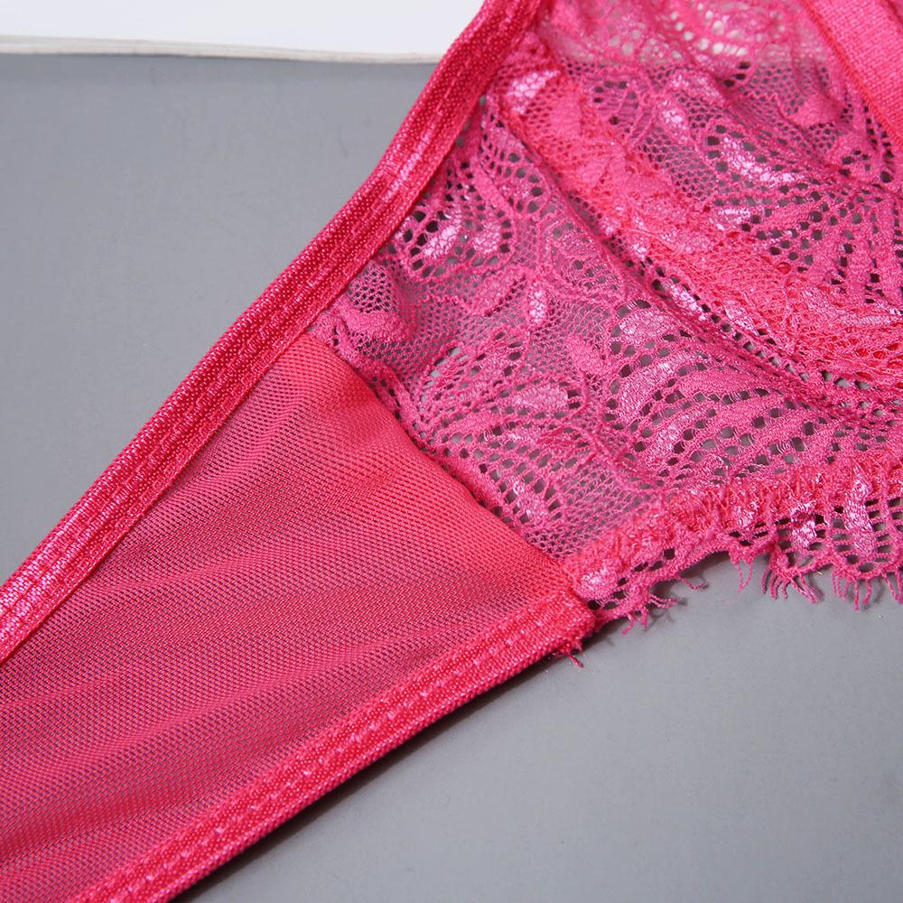 Underwire Lace Bra and Panty Set - Rose - Dressfeel