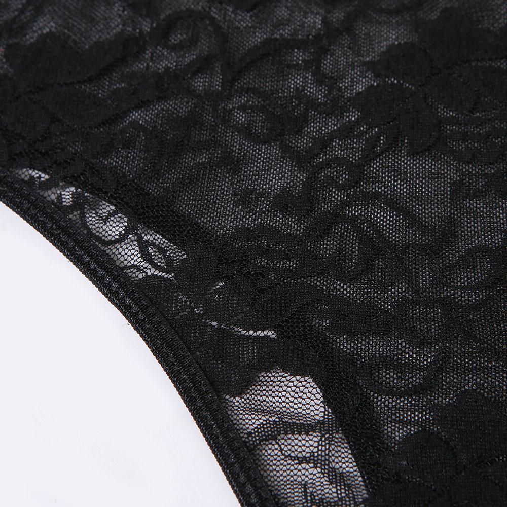 Contrast Lace High Cut Lingerie - Underwired - Dressfeel