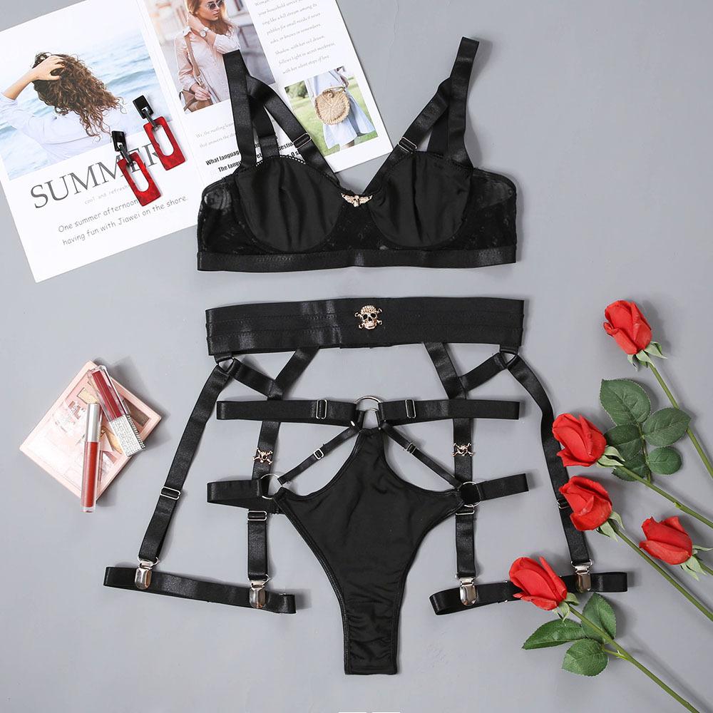 Underwired Bandage Lingerie with Garter Belt Dressfeel Underwired Bandage Lingerie with Garter Belt Dressfeel