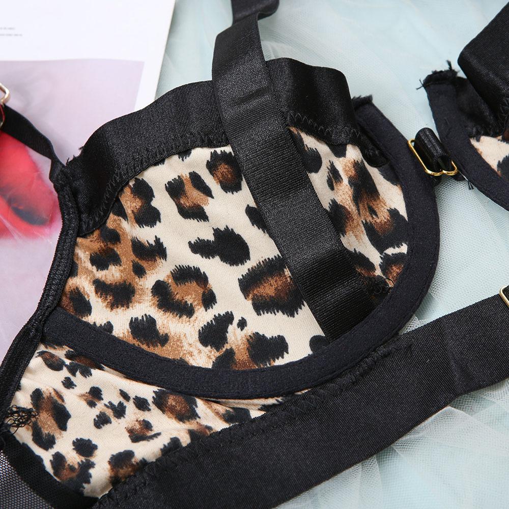 Leopard Print Underwired Lingerie Set - Dressfeel